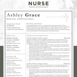 Nurse Resume Template Nursing Resume, CV Template, Medical Resume, RN Resume, One Page Resume