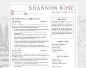 Curriculum Vitae Template, Modern CV Template, Custom Resume Template Word, One Page Resume