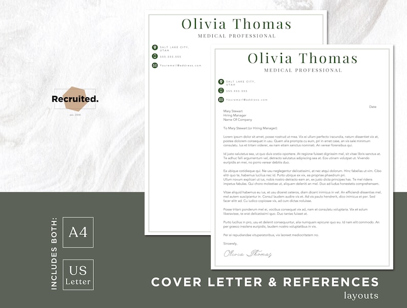 Modern CV Design Nursing Resume Custom Resume Medical Resume Design Doctor Resume Template RN Resume