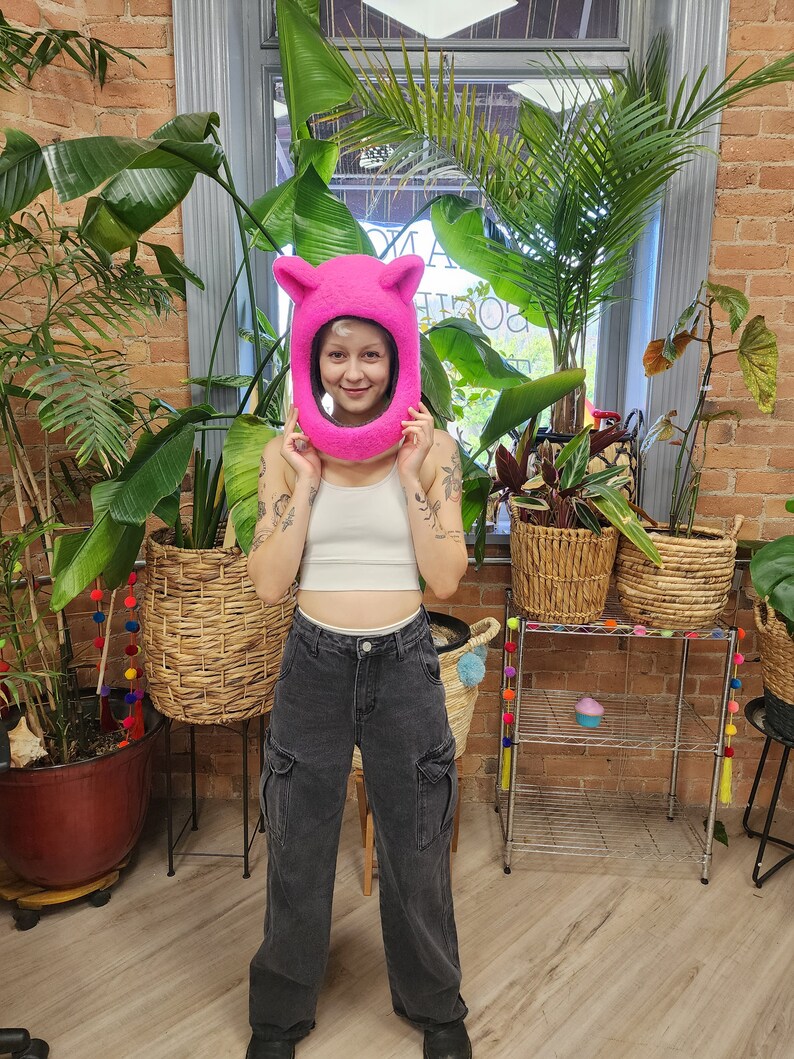 Pink Kitty Moto Rave Helmet - Etsy