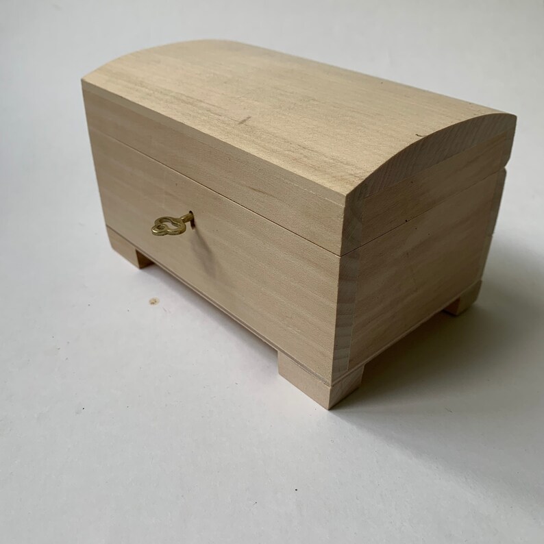 Unfinished Wood Box wooden box with key lock keepsake box Etsy