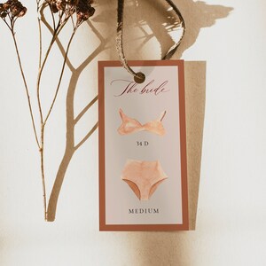 JULIA Lingerie Card Template, Brides Measurement Card Insert, Bachelorette Insert Instant Download Printable, Bohemian Brides Sizes Card DIY