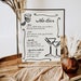 AMELIA Wedding Bar Menu Template, Editable Hand Drawn Drink Menu ...
