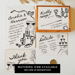 AMELIA - Wedding Bar Menu Template, Editable Hand Drawn Drink Menu ...