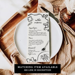 AMELIA - Wedding Bar Menu Template, Editable Hand Drawn Drink Menu ...