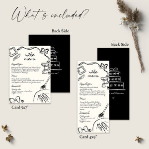 AMELIA - Wedding Menu Template, Editable Hand Drawn Menu, Handwritten ...