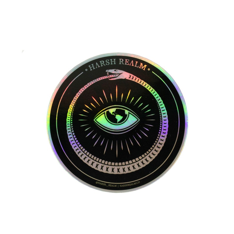 Holographic World's Eye Sticker Etsy