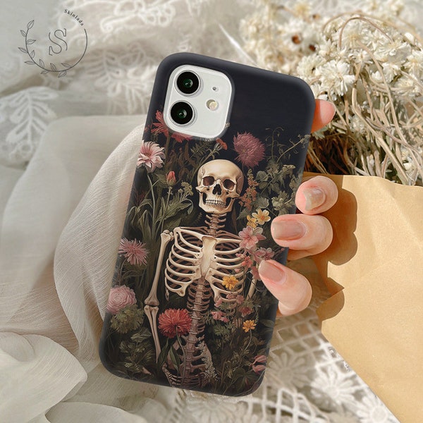 Floral Skeleton phone case Sony Xperia Pro-i Sony Xperia 10 iii 1 iii Xperia 10 Plus Sony Xperia 5 Sony Xz 1 Xz 2 Xz 3 Sony Xperia XA sl642