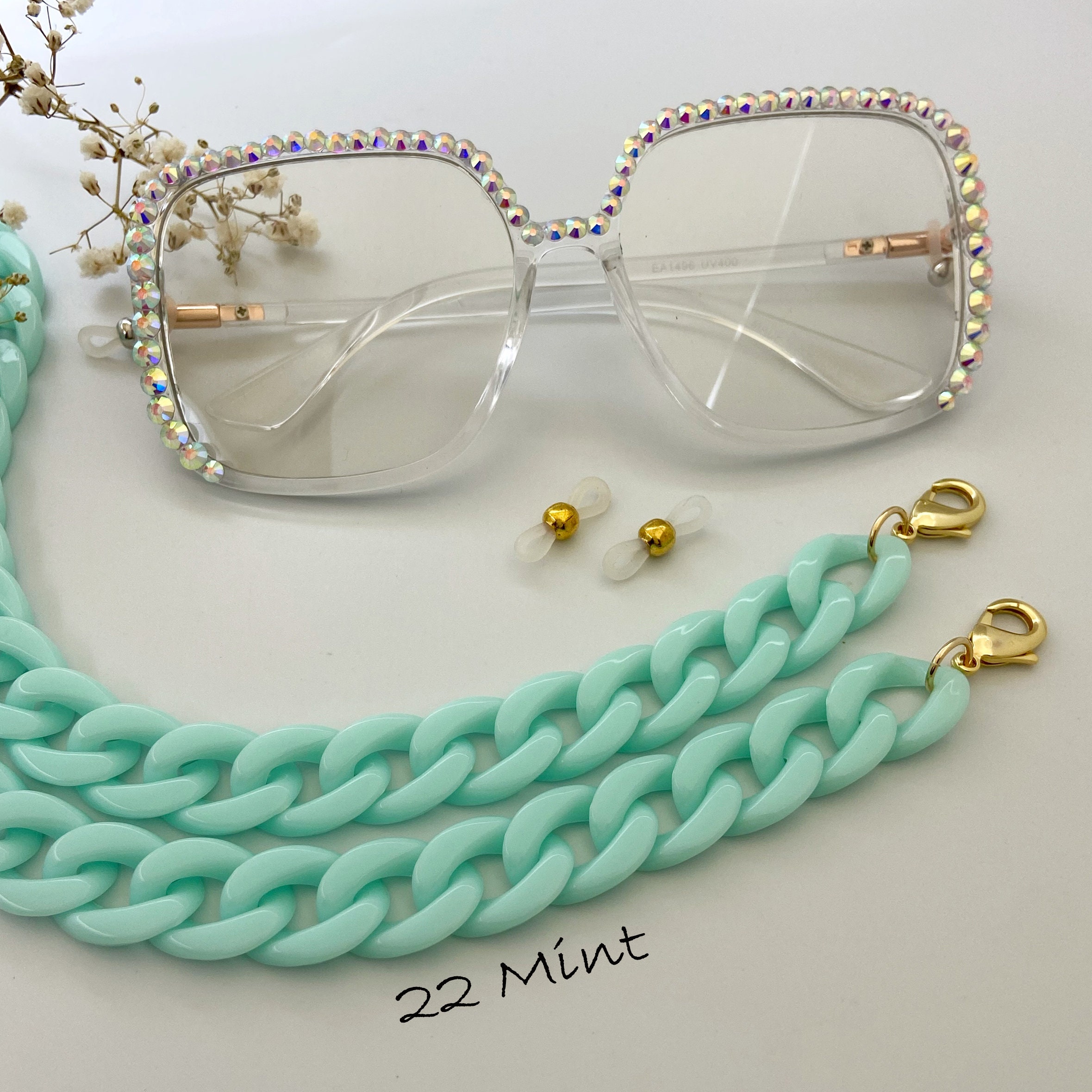 Chunky Acrylic Link Eyeglass Chain: Tortoise Shell  display picture 2