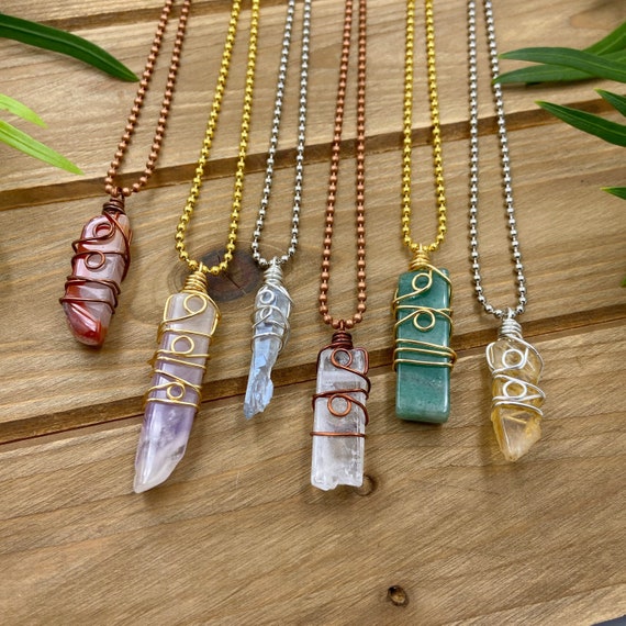 Irregular Natural Rock Crystal Stone Column Pendant Necklace For Women  Fashion Transparent Quartz Healing Necklace Jewelry Gifts - Necklace -  AliExpress
