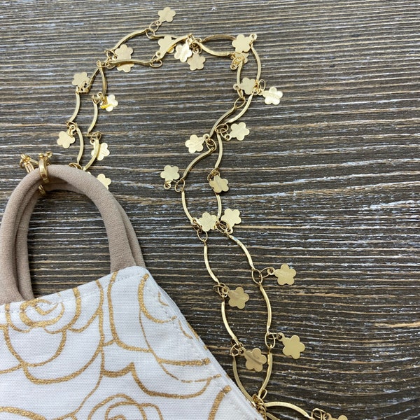Face mask chain gold for women, mask lanyard, mask chain holder, face mask jewelry, eyeglasses chain, cute gift for mom from daughter