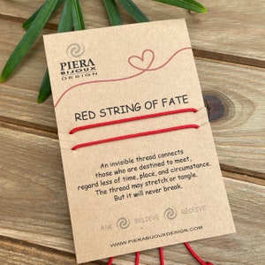 Red String of Fate Couple Bracelet Set With Card / Kabbalah Red Thread  Bracelet / Couple Bracelet / Red String Bracelet 