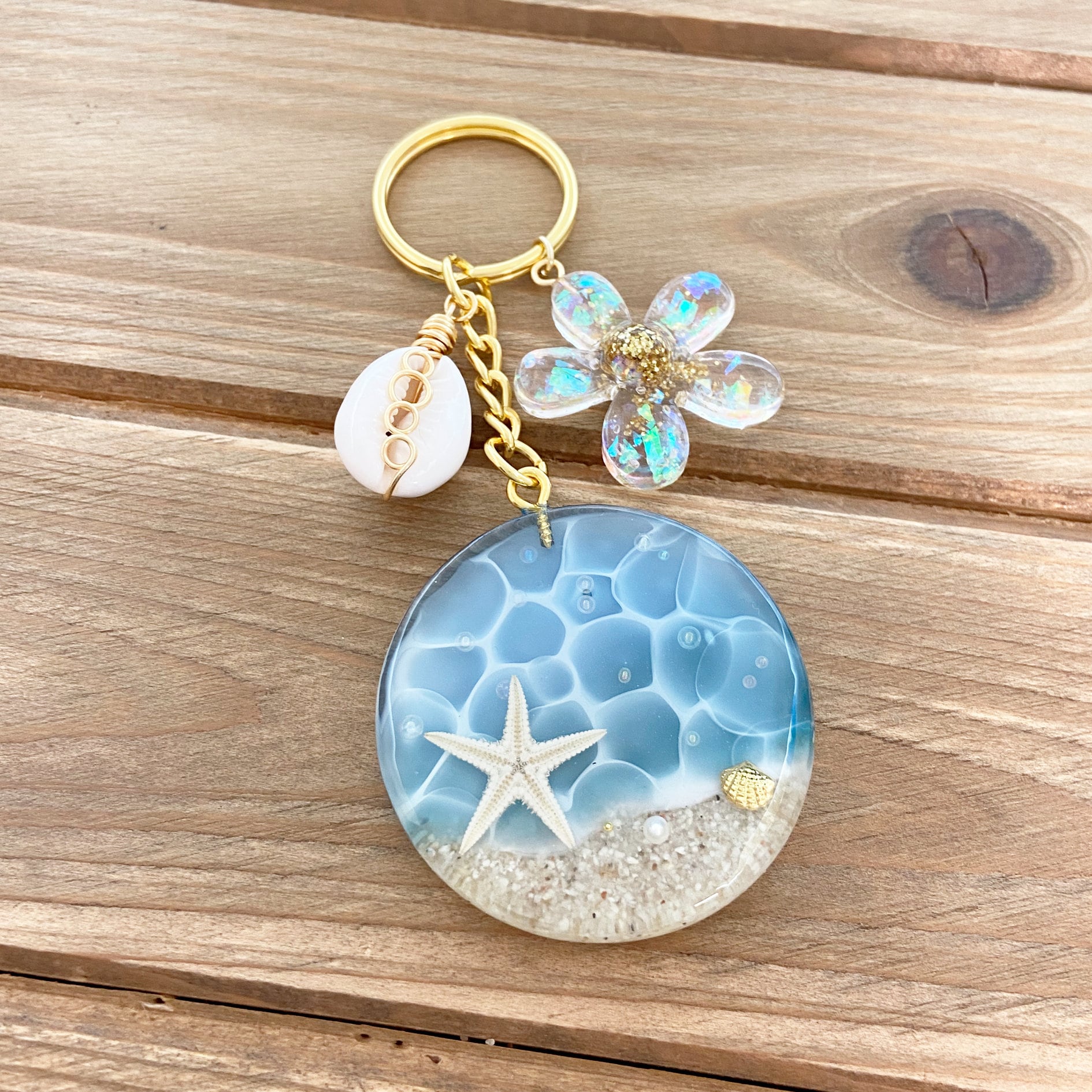 Starfish Resin Keychain DIY Resin Accessories Ocean Metal Rivet Filling  Epoxy Silicone Molds Sea Shell Hippocampal Summer Gifts - AliExpress