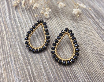 Boucles d’oreilles en perles de graines, boucles d’oreilles en perles enveloppées de fil, boucles d’oreilles en perles amérindiennes de style, bijoux quotidiens boho chic, cadeau d’anniversaire de sœur