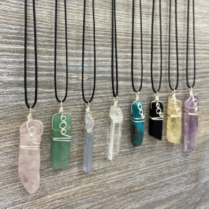 Raw crystal necklace cord, perfect for any crystal healing need.