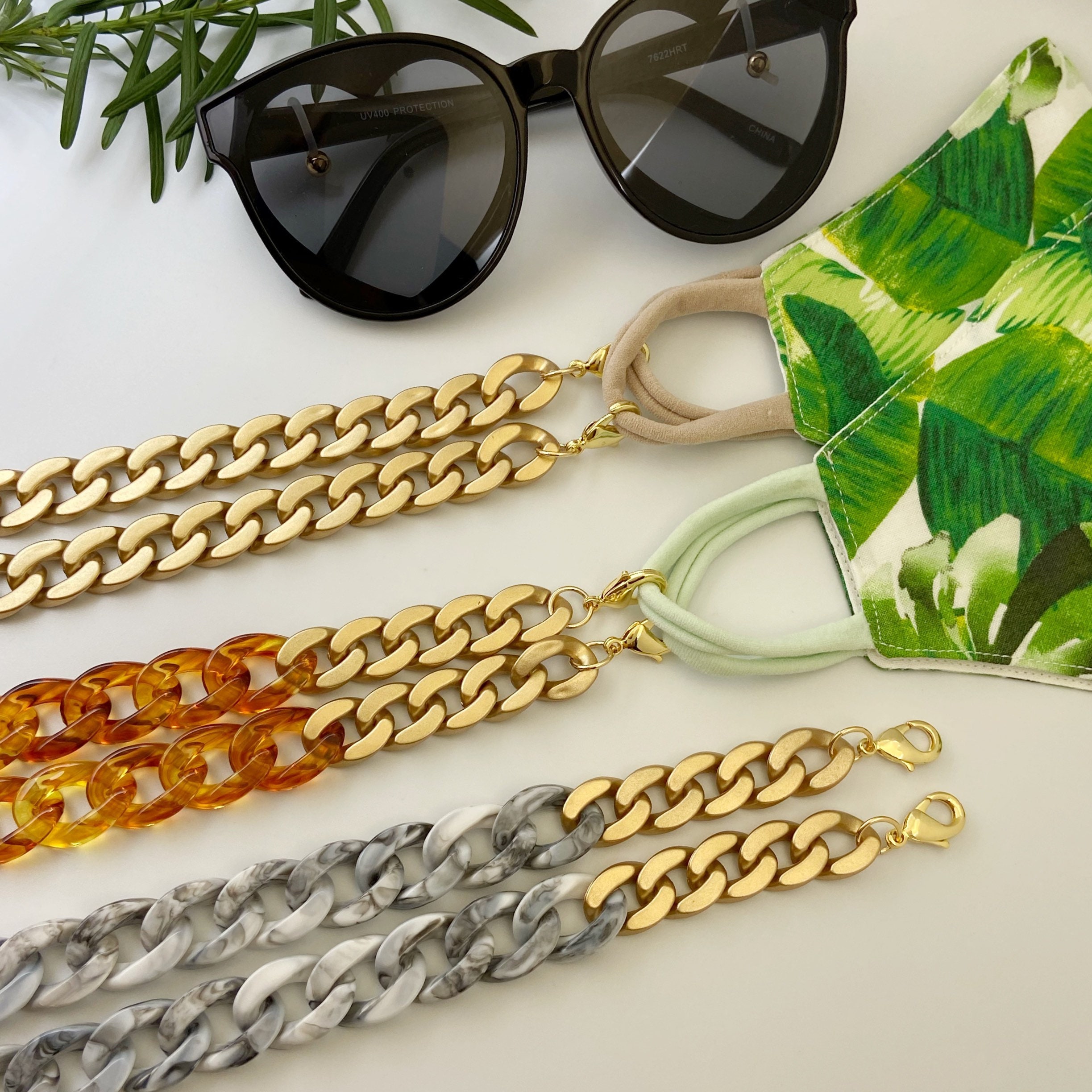 Acrylic link mask chain, face mask lanyard, mask chain holder, face m…