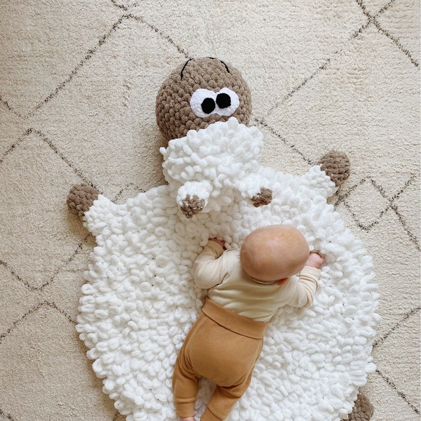 Spielteppich Schaf für Babyzimmer oder Kinderzimmer Kuschelig und weich