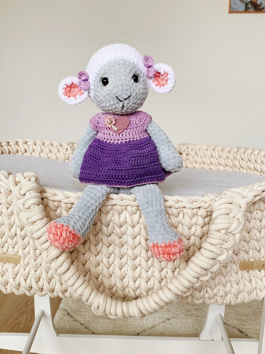 Cuddly Sheep as a Cuddly Toy Plush Toy for Birth/baptism, Easter or
