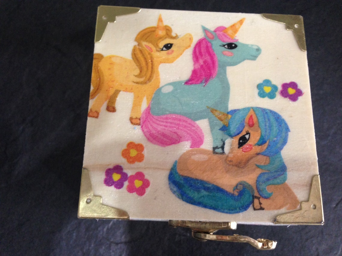Unicorn Decoupage Box Etsy