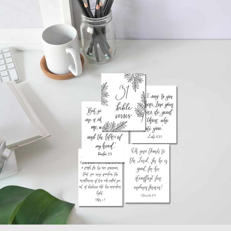 Bible Verse Cards, Printable Scripture Cards, Pack of 31 - Etsy