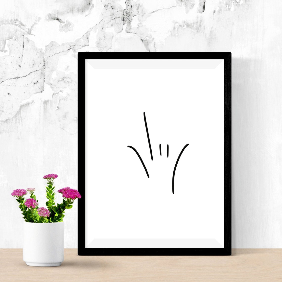 I Love You ASL Line Art Sign Language Wall Art Deaf Art Etsy