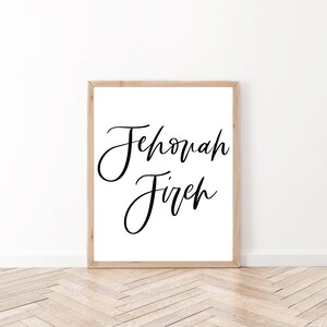 Jehovah jireh wall art printable, bible verse prints, scripture art