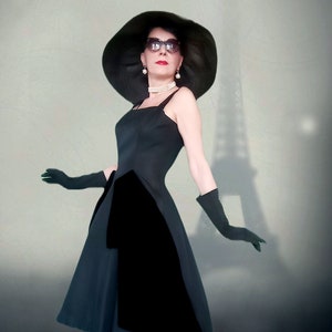 Original vintage 1950s Gigi Young Suzy Perette sister label Silk Faille Grosgrain silk velvet dress net underskirt rockabilly Dior New Look