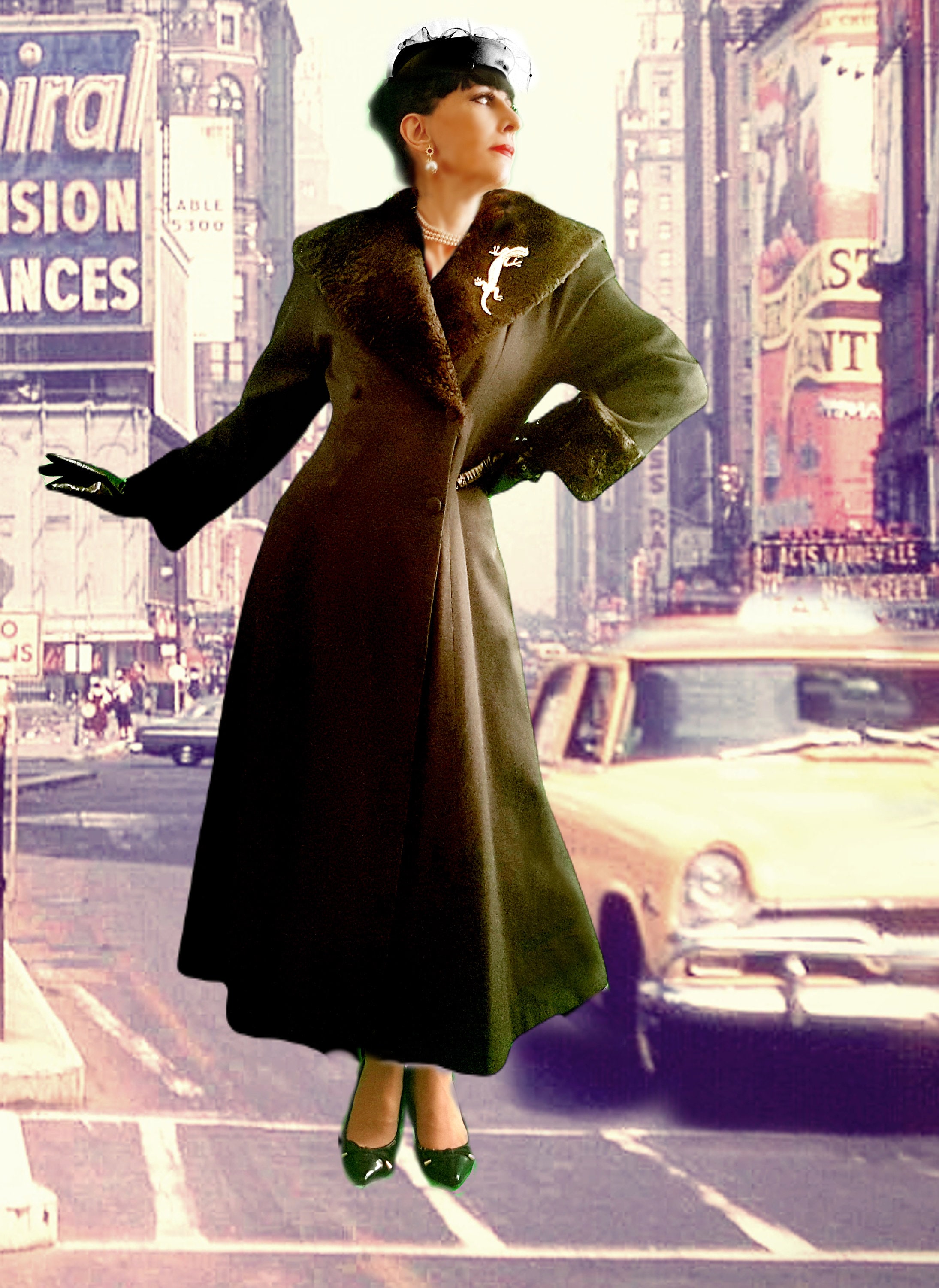 80s Vintage Flare Design Super Long Coat