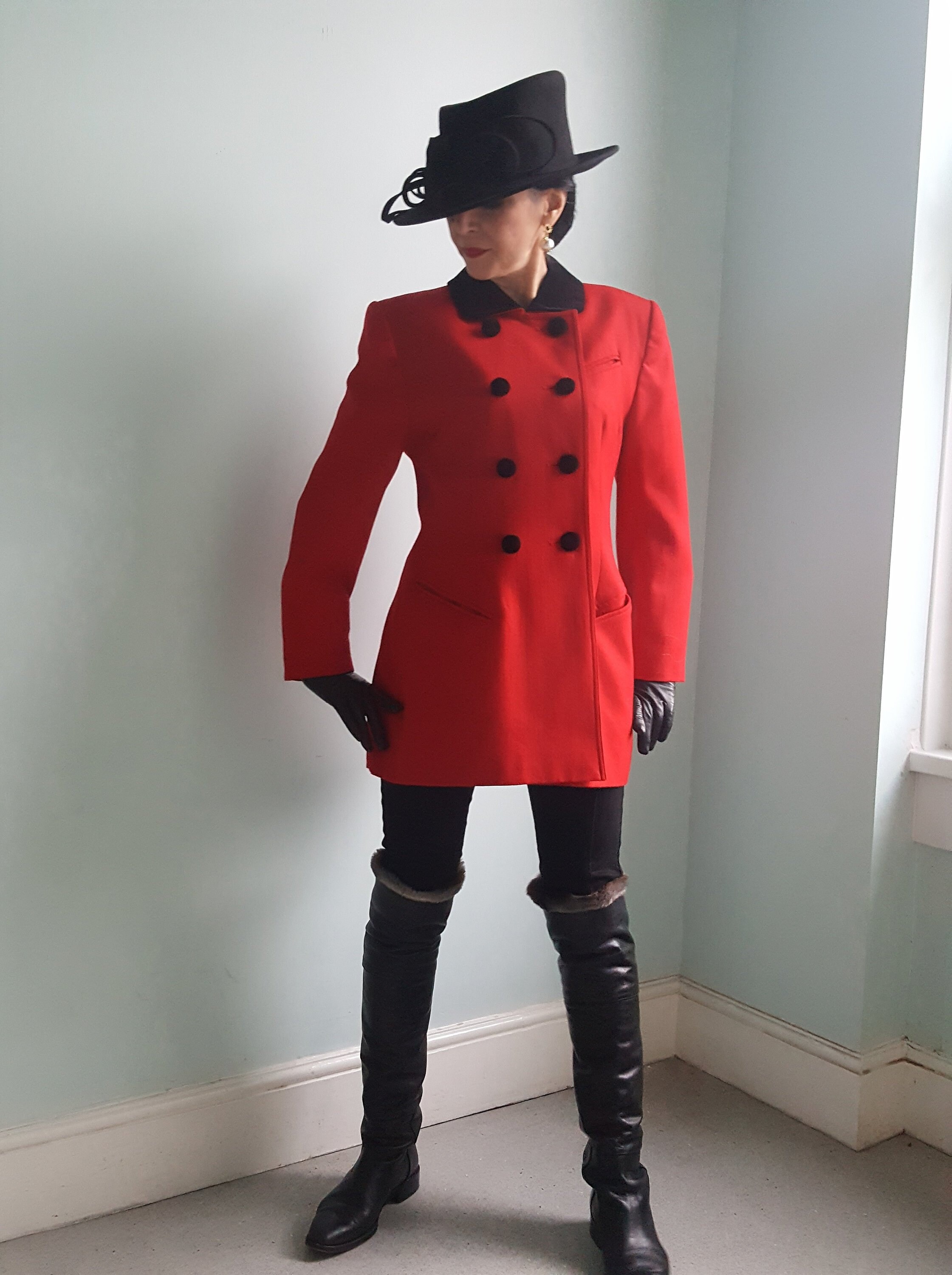 Vintage Mansfield Equestrian Inspired Red Wool Jacket Riding Wool ...