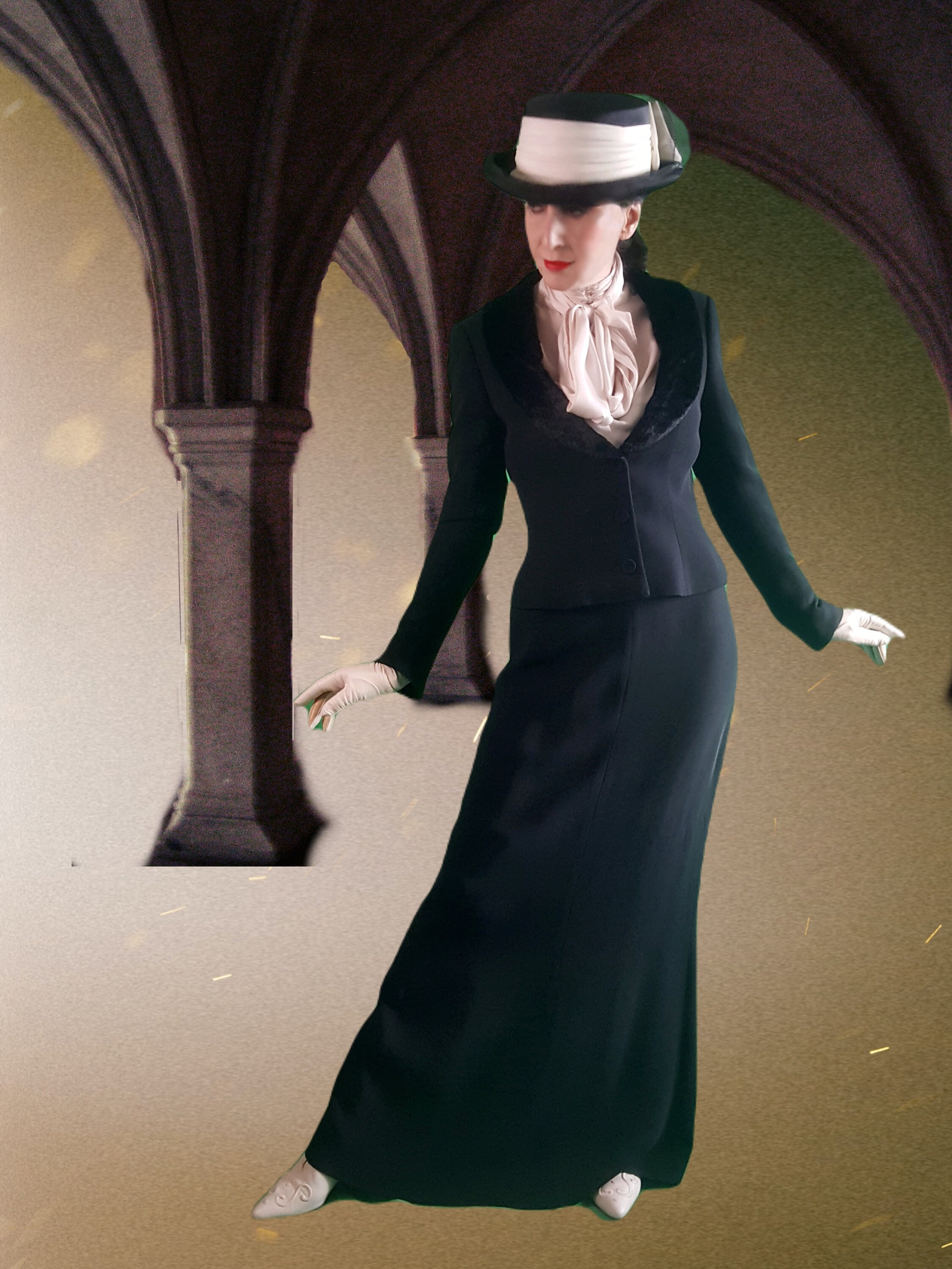 $ Lolita Lempicka 黒ジャケット 38 Vintage 1990s Lolita Lempicka Black Long Maxi Skirt Suit
