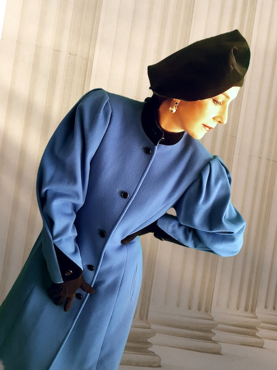 Vintage Mansfield fit flare mutton sleeves coat r… - image 8