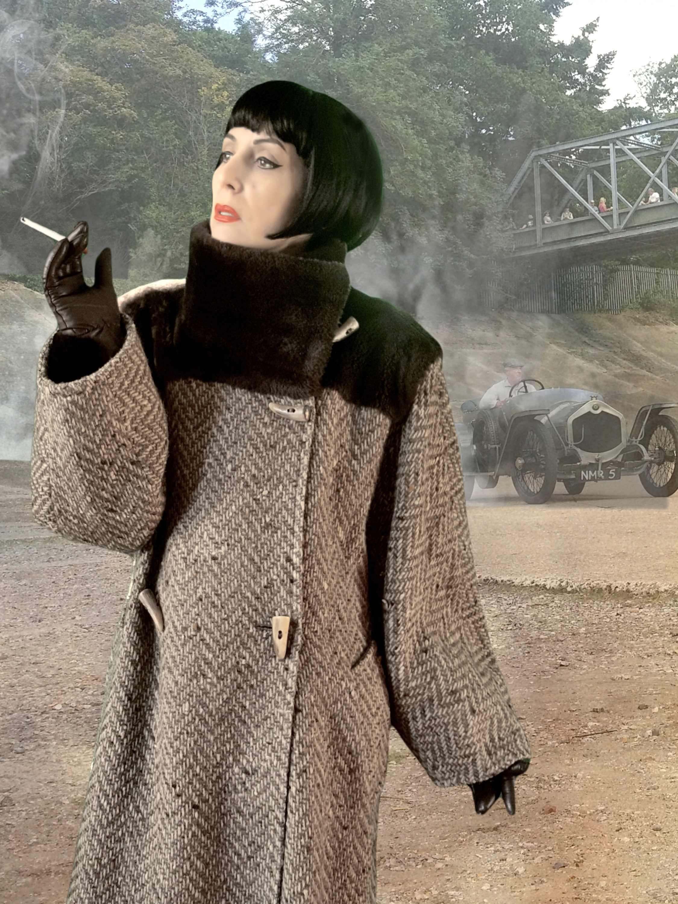 Max Mara Vintage Luxury Wool Tweed Sheepskin Shearling Max Mara Vintage Luxury Wool Tweed Sheepskin Shearling