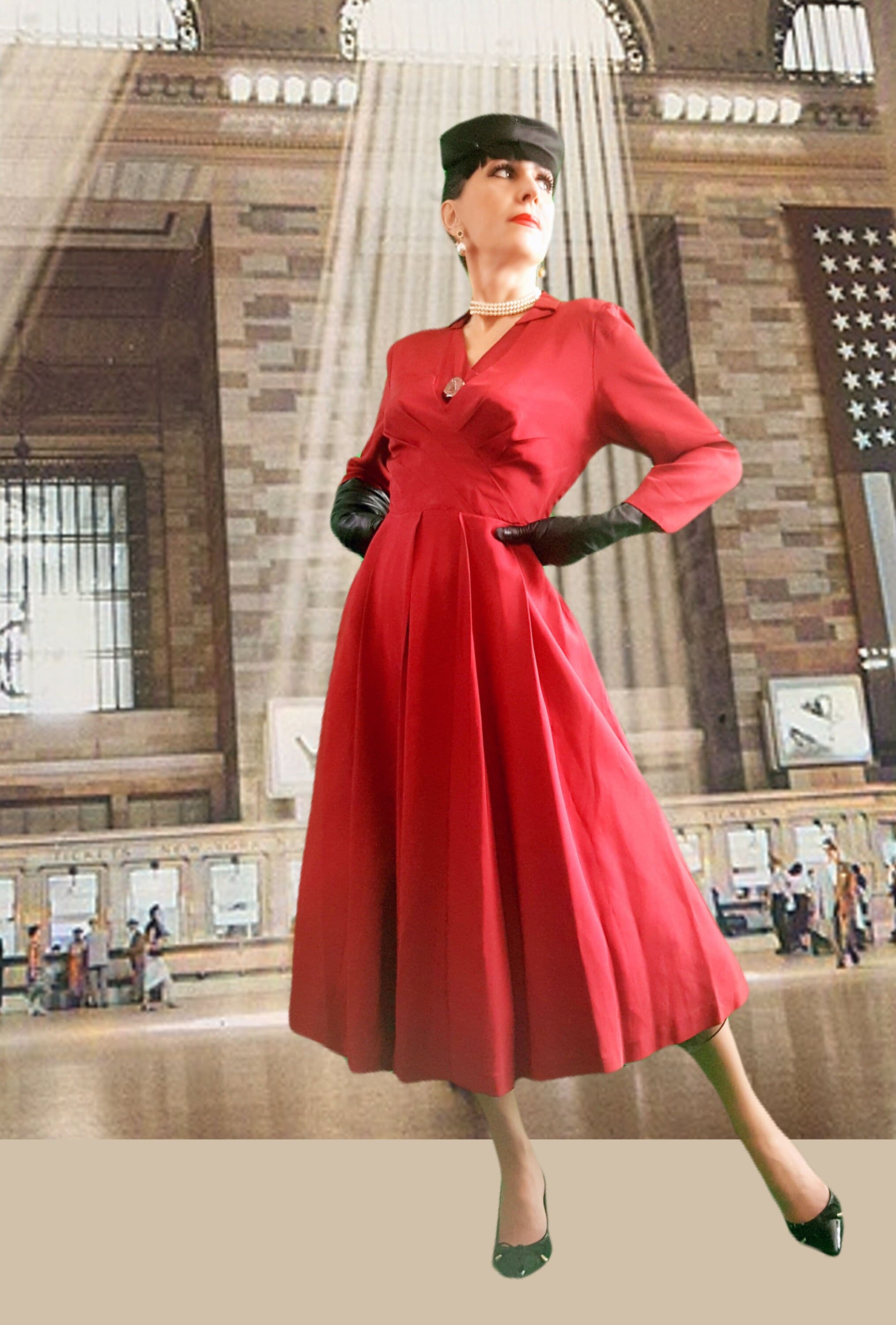 Vintage 1940s or Early 1950s Venetian Red (brick to Rust