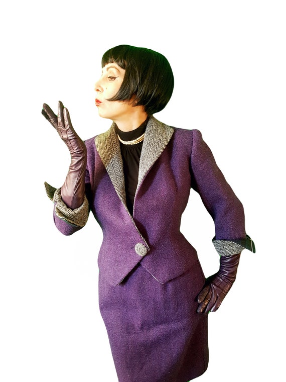 Tweed with a Twist! Quirky Purple Harris Tweed, h… - image 1