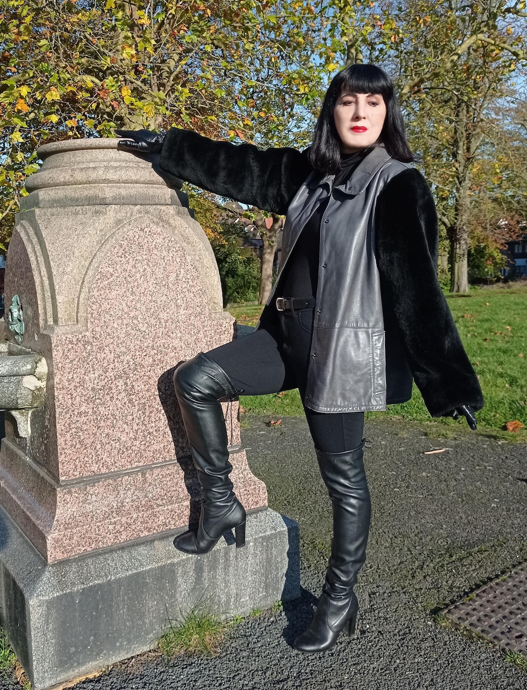 Vintage SICONS 1970s 1980s Armani Connection Leather Shearling