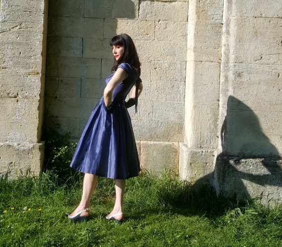 Blue and bronze dress hot sale