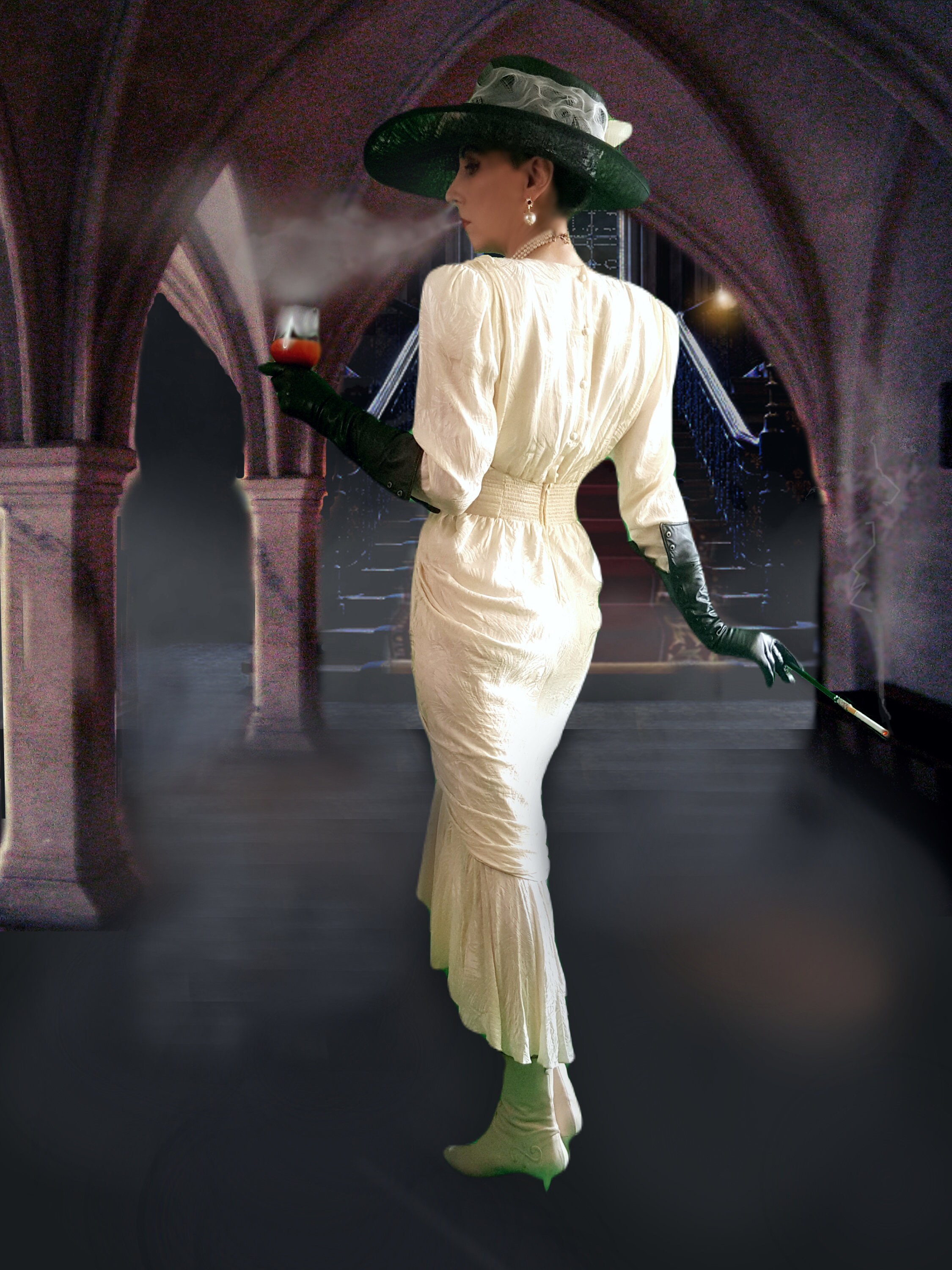 70s BELL SLEEVE Maxi Dress S / White Seersucker Maxi Dress