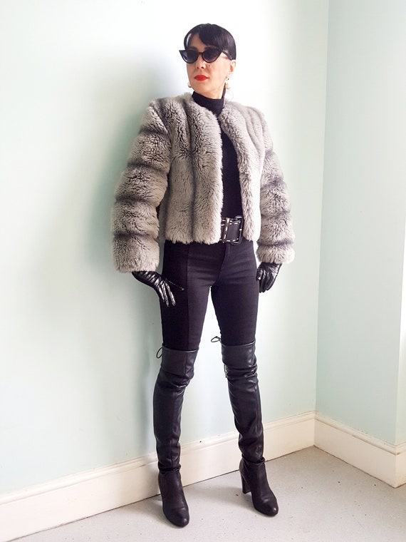 Iconic early 1970s Grey faux fur Glam rock Dolly … - image 3