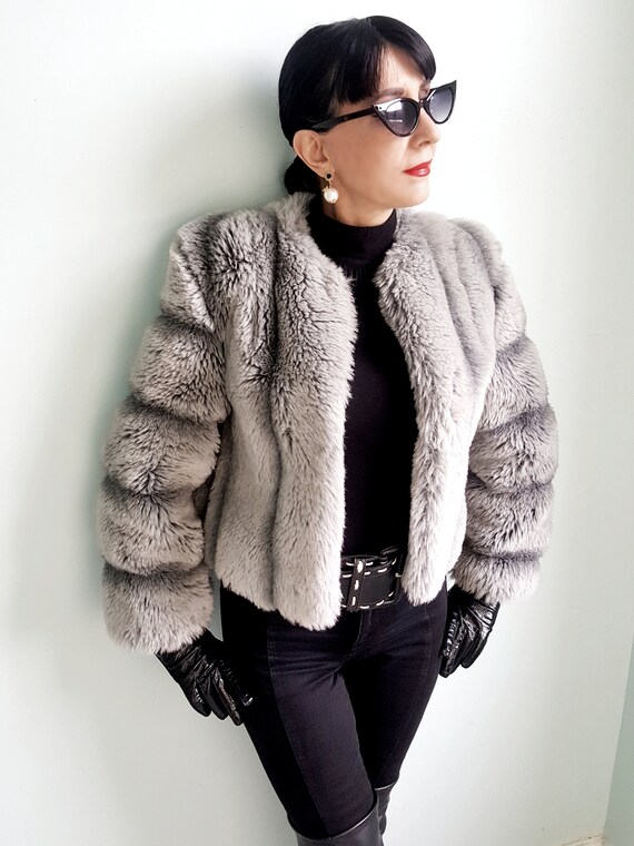 Iconic early 1970s Grey faux fur Glam rock Dolly … - image 2