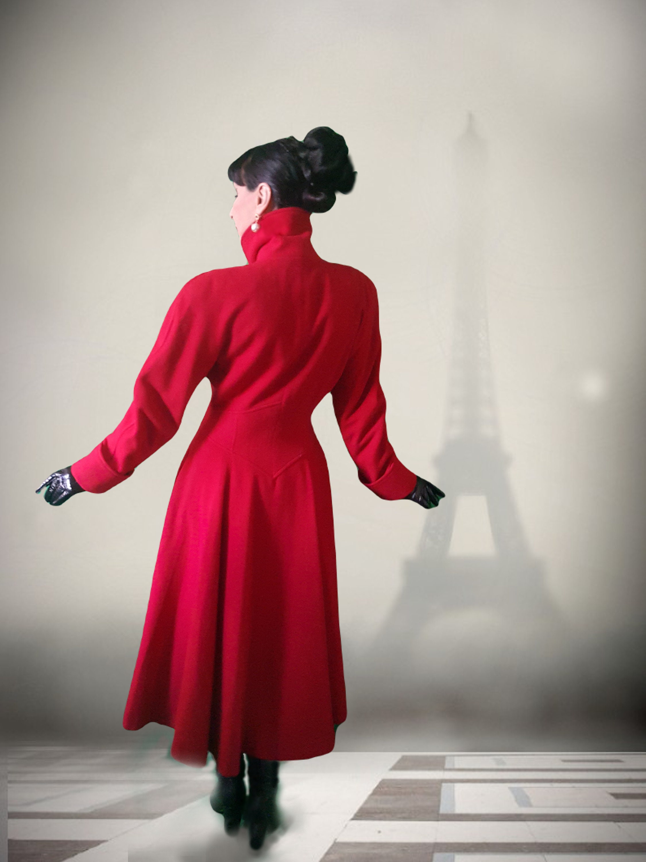 Vintage Christian Dior ドロップショルダー フレア コート