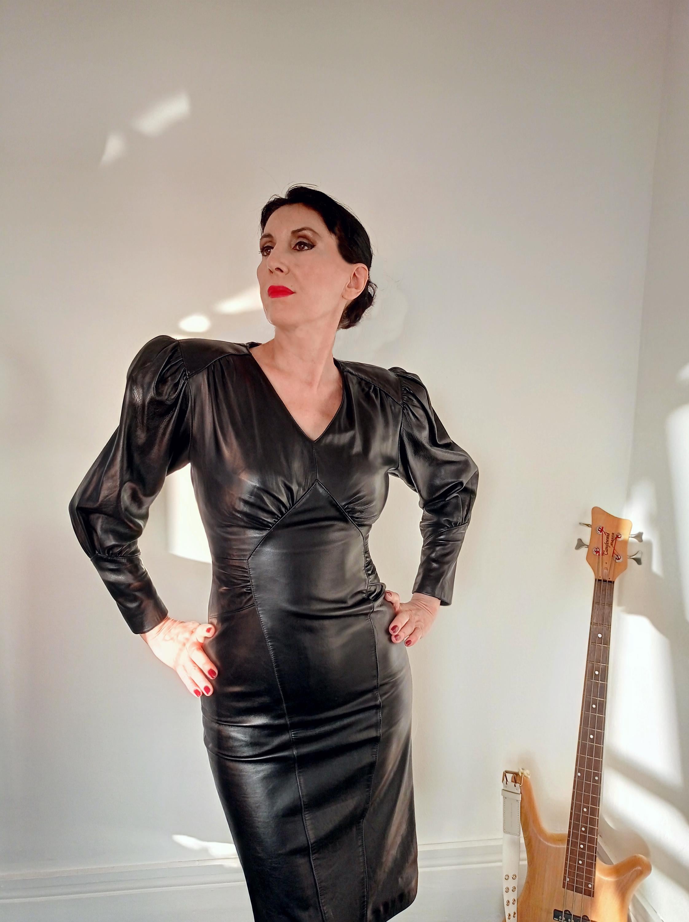 vintage leather dress 70s Brown Leather Dress| Vintage Sleeveless Chic Dress| Minimalist Wom Fashion and Fables