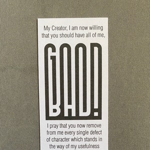 7th Step Prayer • Creative Bookmark • approx. 2" x 6" • 10 per pack!