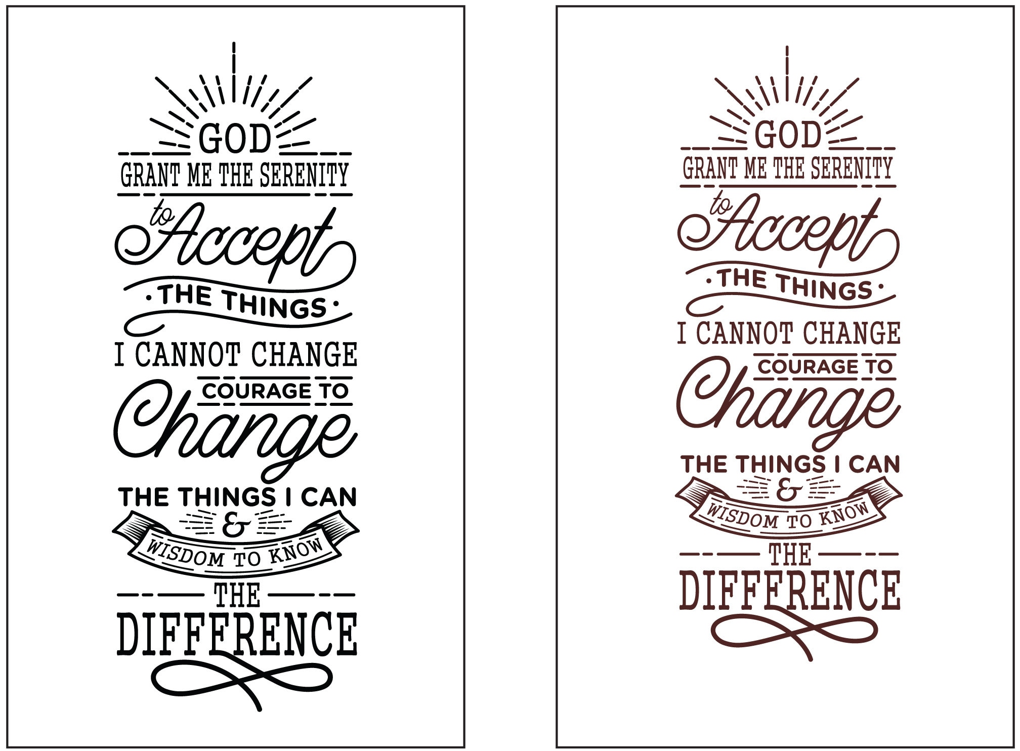 inspirational print serenity prayer 85 x 11 etsy