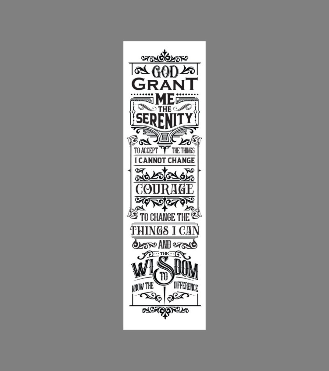 Serenity Prayer short Form Creative Bookmark - Etsy