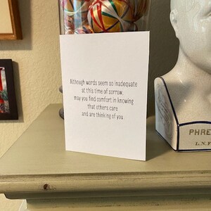 Although words seem so inadequate at this time of sorrow... • Sympathy Cards 6 per pack • 5&quot; x 7&quot;