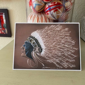 Ein Indianer ist...ein wunderschönes Bild mit Kalligraphie. • 6er Paket • 13cm x 18cm