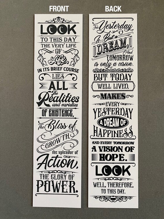 Creative Bookmark Sanskrit Proverb 2x8 Etsy