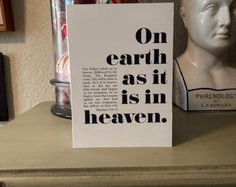 On earth as it is in heaven. • Recovery Anniversary Card• 6 per pack! • One sided - 5" x 7"