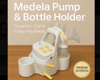 Milchflasche und Milchflaschenhalter aus der Medela Kollektion