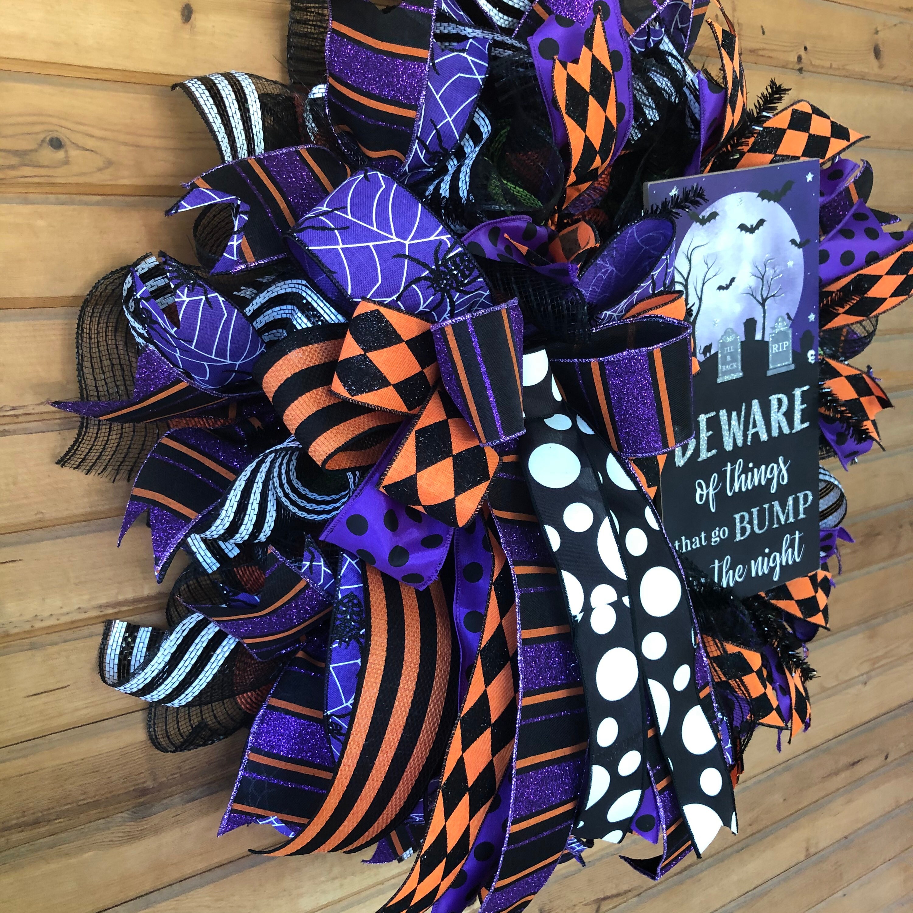 Corona de Halloween corona espeluznante decoración de la | Etsy